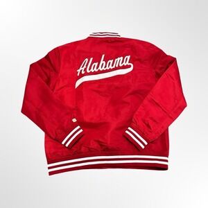 Homefield Apparel Alabama Crimson Tide Satin Bomber Jacket Red Size Large NWOT